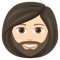 Woman- Light Skin Tone- Beard emoji on Emojione